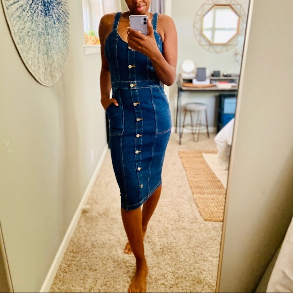 Veronica Beard Dresses & Skirts - Veronica Beard Leone Midi Pencil Tank Denim Dress